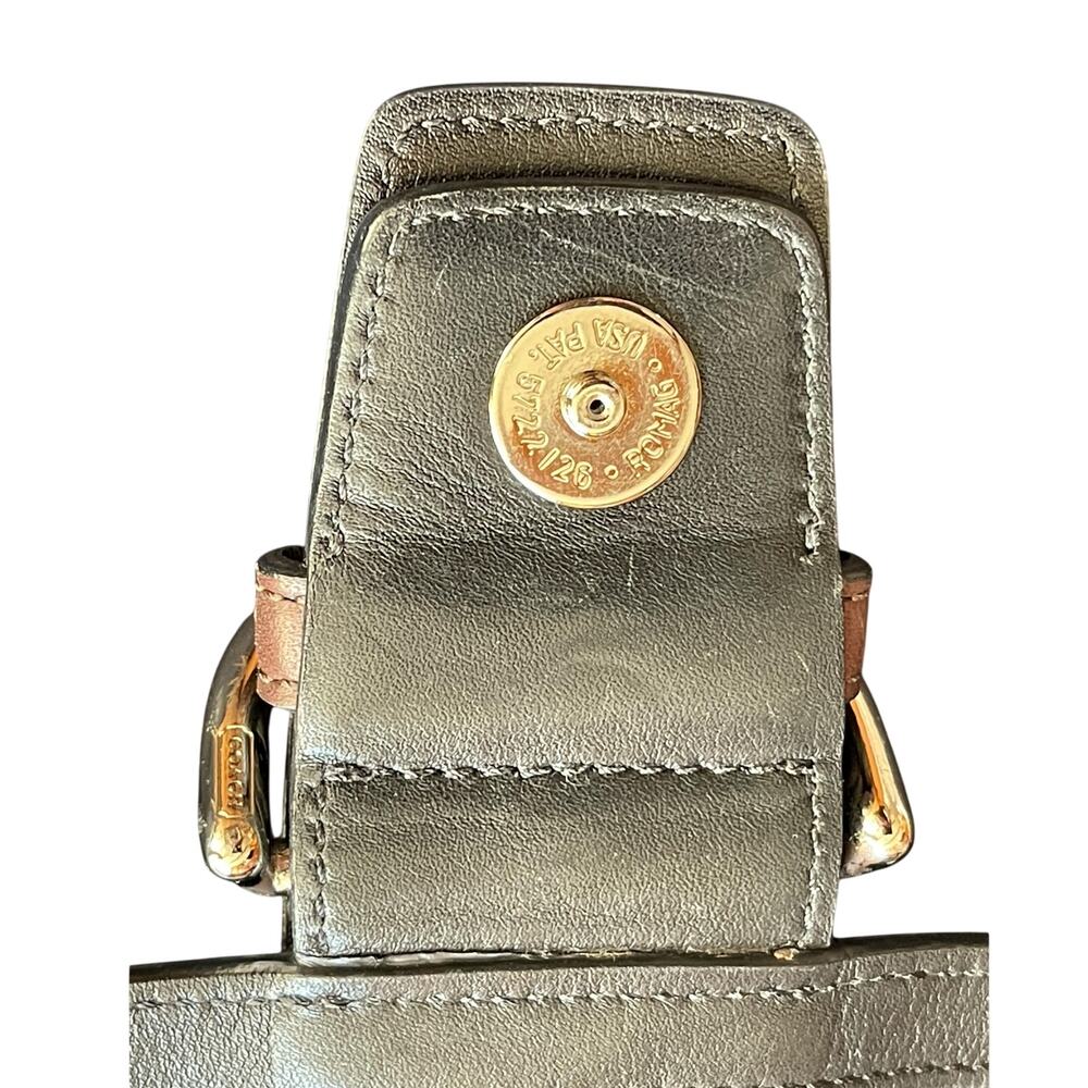 COACH 3653 Soho Double Pocket Buckle Flap Brown Leather Shoulder Bag Y2K 2005 - Picture 10 of 14